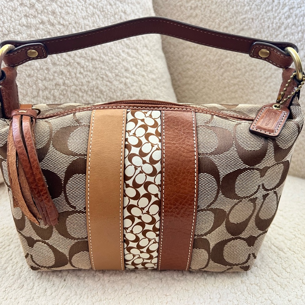 Vintage Coach Authentic Signature C Mini Brown Hobo Bag Y2K